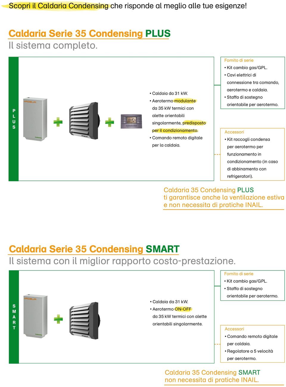 Staffa di sostegno orientabile per aerotermo. Kit raccogli condensa per aerotermo per funzionamento in condizionamento (in caso di abbinamento con refrigeratori).