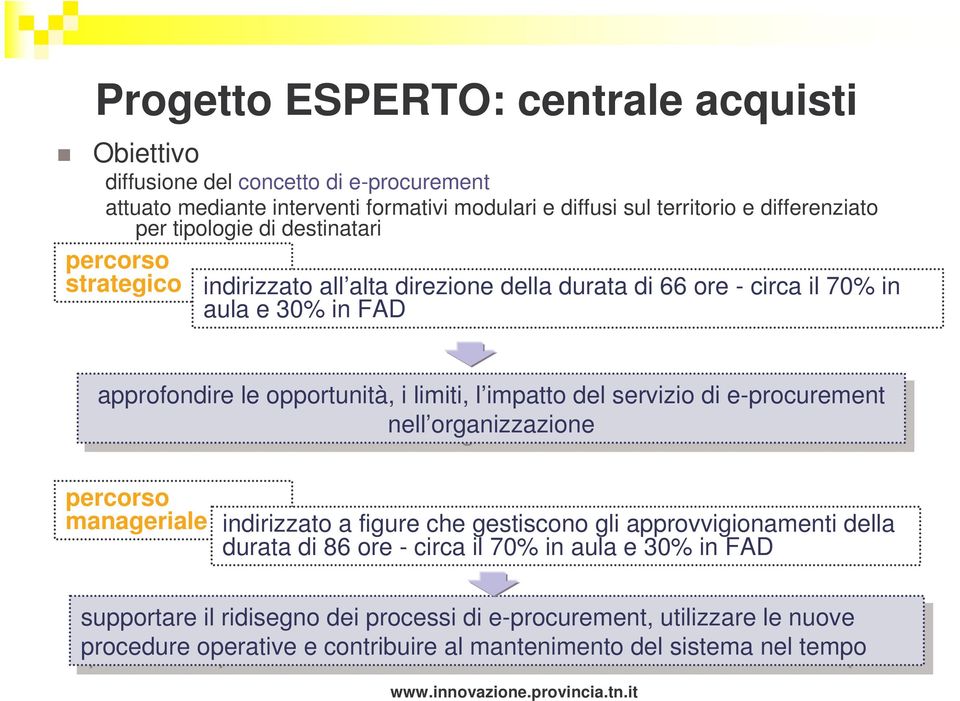 del del servizio di di e-procurement nell organizzazione percorso manageriale indirizzato a figure che gestiscono gli approvvigionamenti della durata di 86 ore - circa il 70% in aula e 30%