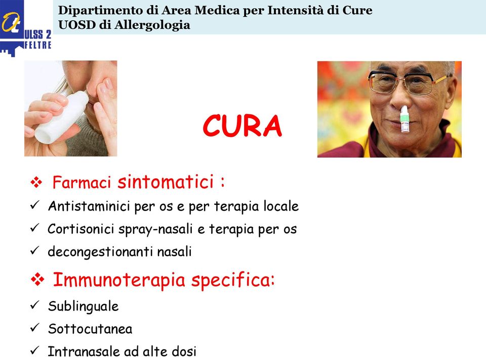 terapia per os decongestionanti nasali Immunoterapia