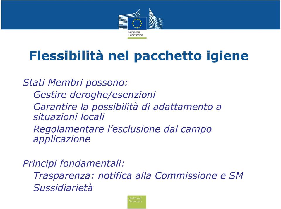 situazioni locali Regolamentare l esclusione dal campo applicazione