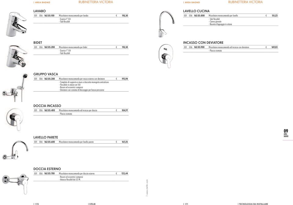 05.300 Miscelatore monocomando per vasca esterno con deviatore 193,94 - Completo di supporto a muro e doccetta monogetto anticalcare - Flessibile in ottone cm 150 - Rosoni ed eccentrici compresi -