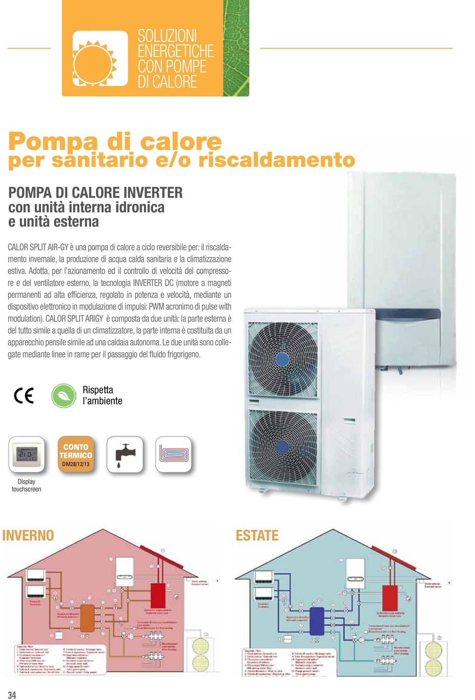 Adotta, per l azionamento ed il controllo di velocità del compressore e del ventilatore esterno, la tecnologia INVERTER DC (motore a magneti permanenti ad alta efficienza, regolato in potenza e