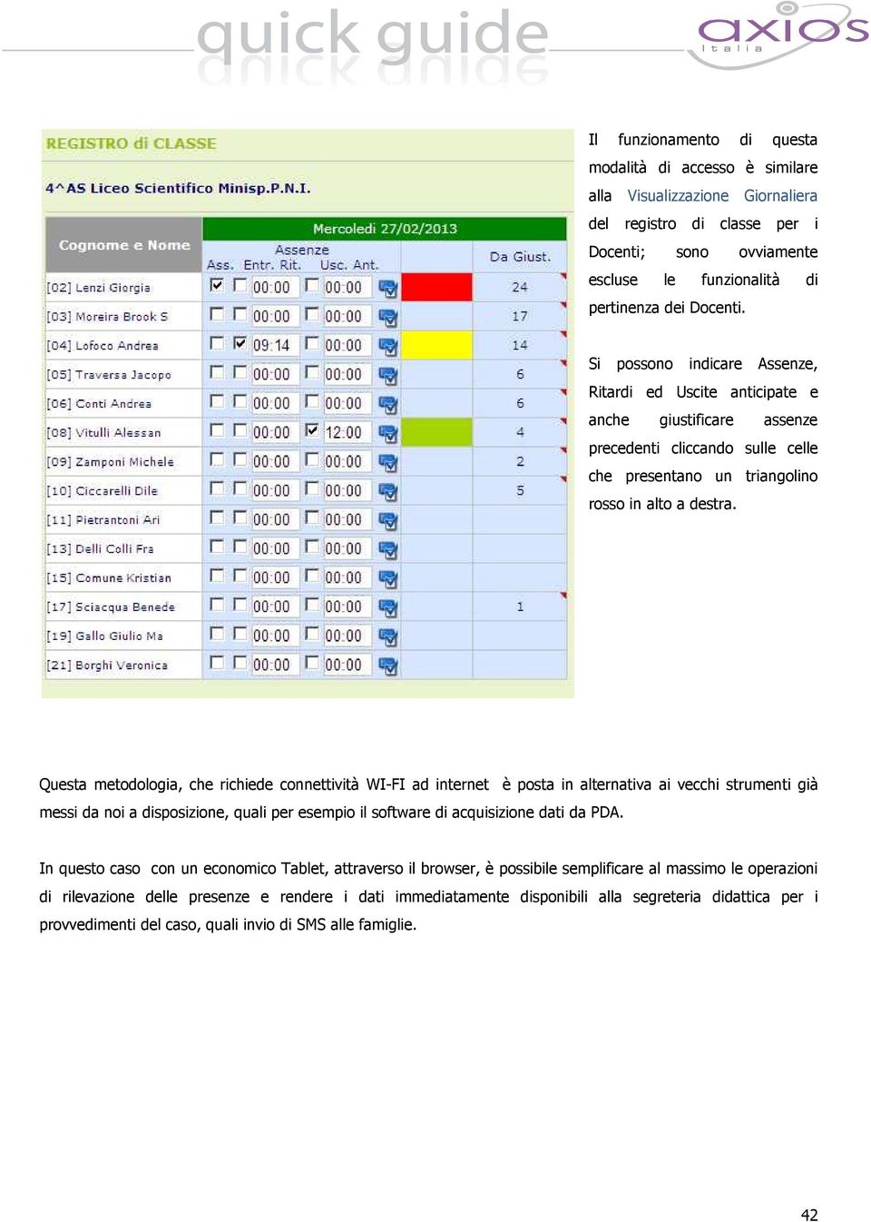 Questa metodologia, che richiede connettività WI-FI ad internet è posta in alternativa ai vecchi strumenti già messi da noi a disposizione, quali per esempio il software di acquisizione dati da PDA.