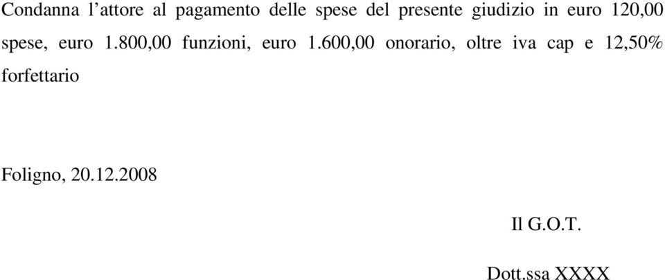 800,00 funzioni, euro 1.