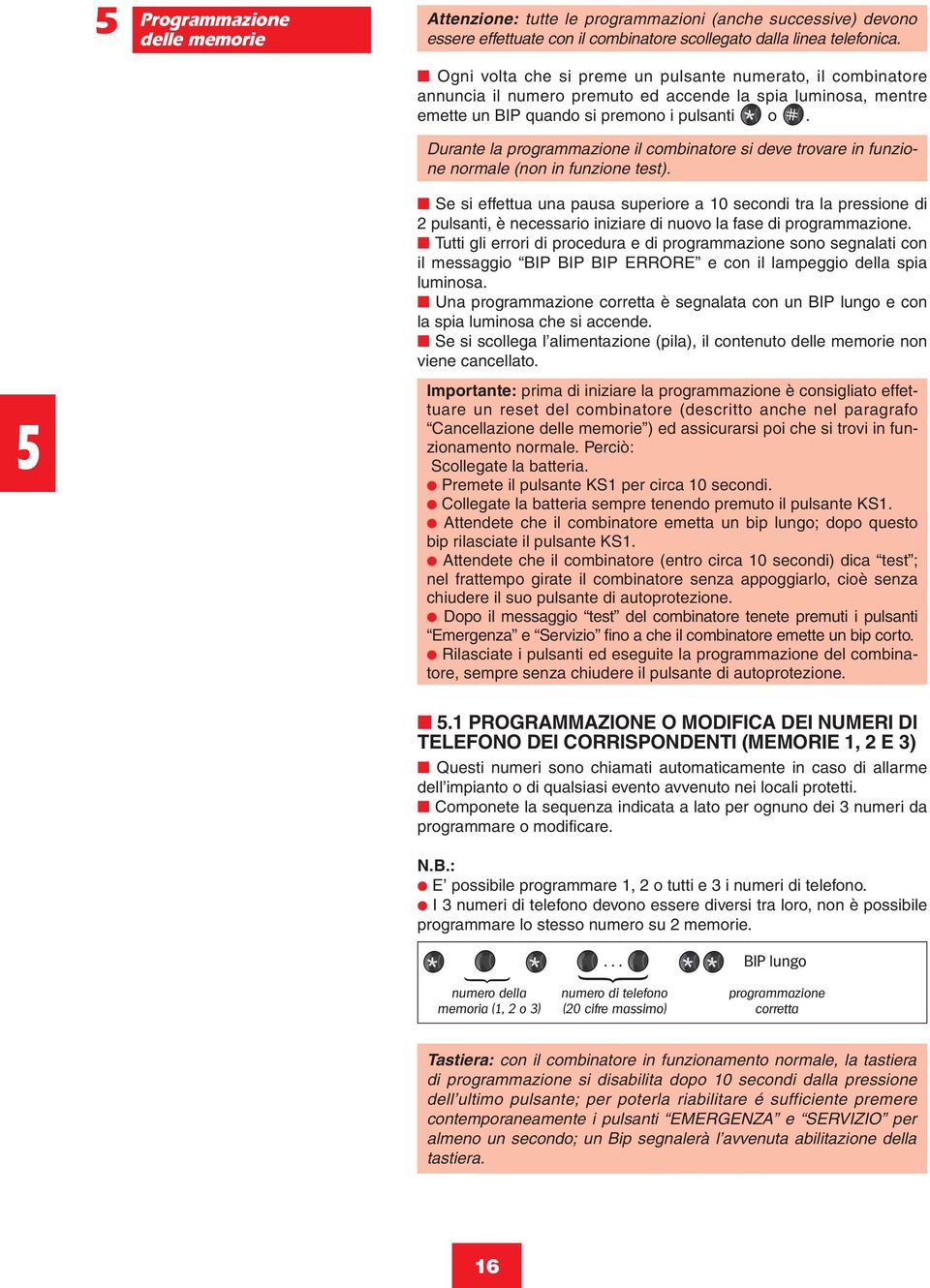 Durante la programmazione il combinatore si deve trovare in funzione normale (non in funzione test).