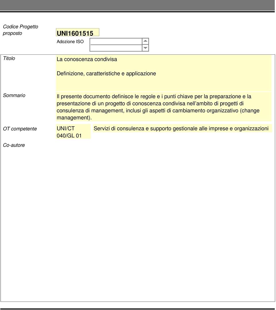 condivisa nell ambito di progetti di consulenza di management, inclusi gli aspetti di cambiamento