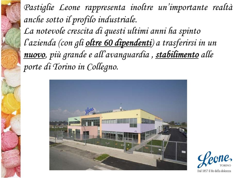 La notevole crescita di questi ultimi anni ha spinto l azienda (con gli