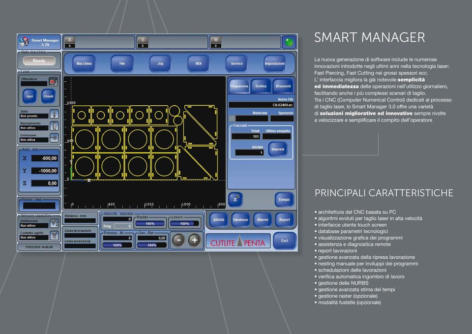 Tra i CNC (Computer Numerical Control) dedicati al processo di taglio laser, lo Smart Manager 3.