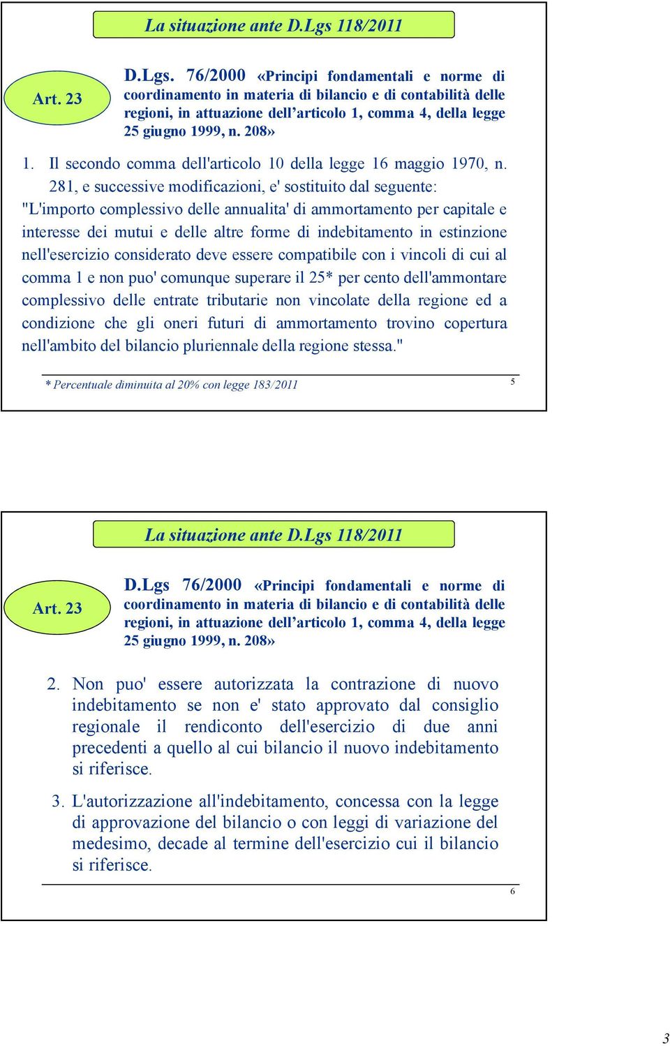 76/2000 «Principi fondamentali e norme di coordinamento in materia di bilancio e di contabilit delle regioni, in attuazione dellarticolo 1, comma 4, della legge 25 giugno 1999, n. 208» 1.