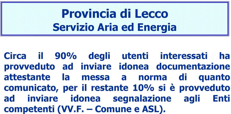 quanto comunicato, per il restante 10% si è provveduto ad