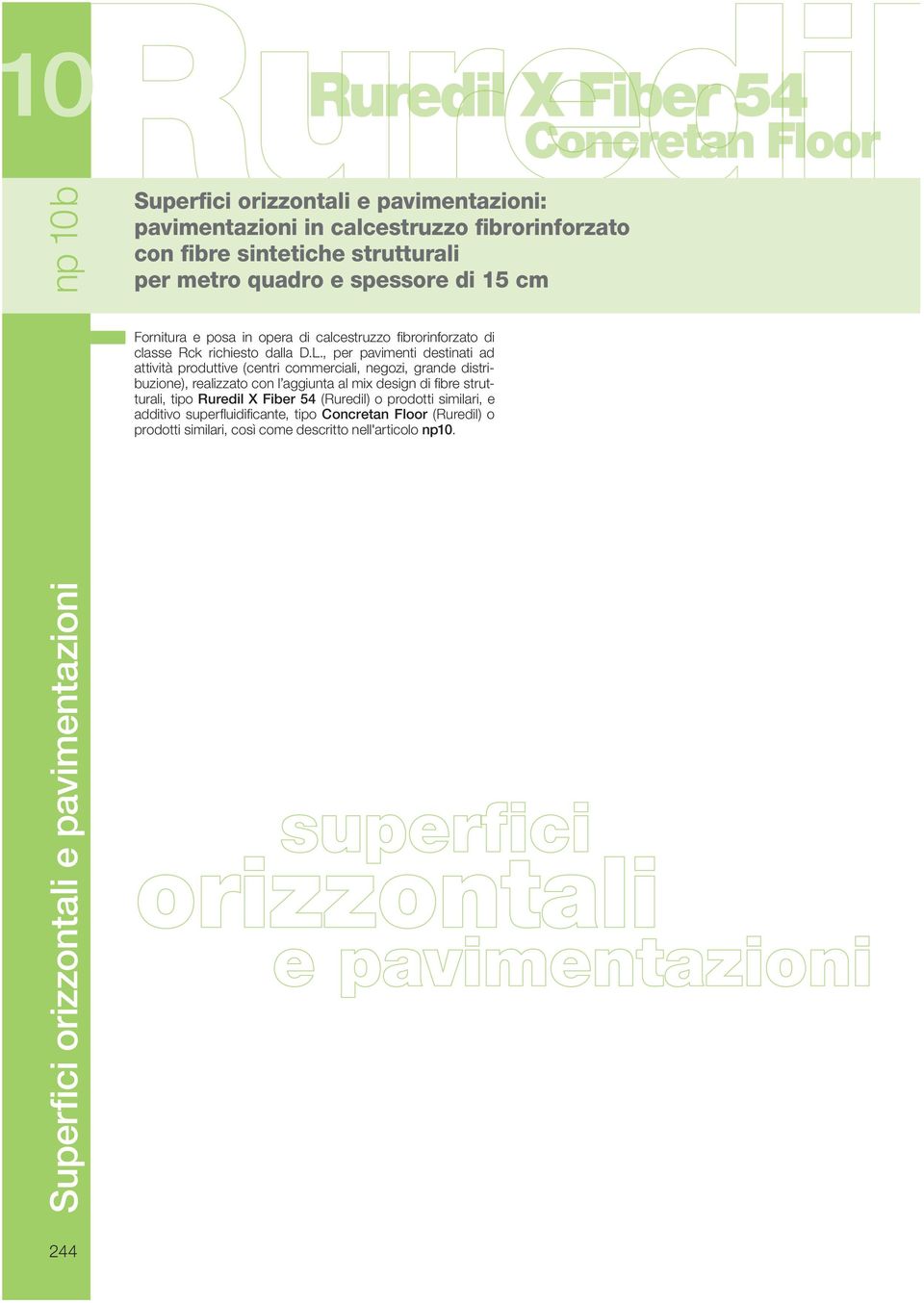 , per pavimenti destinati ad attività produttive (centri commerciali, negozi, grande distribuzione), realizzato con l aggiunta al mix design di fi bre strutturali,