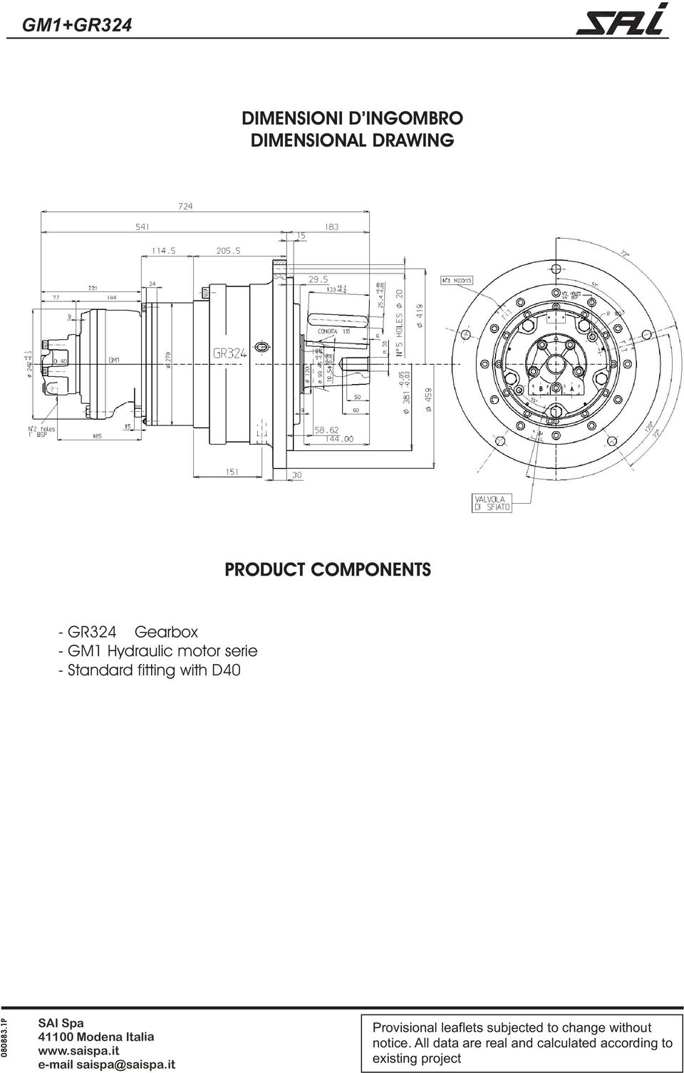 PRODUCT COMPONENTS - GR324 Gearbox - GM1