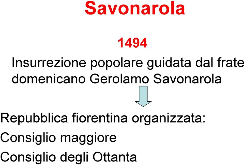 Savonarola Repubblica fiorentina