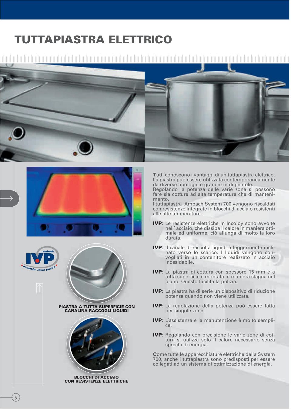 I tuttapiastra Ambach System 700 vengono riscaldati con resistenze integrate in blocchi di acciaio resistenti alle alte temperature.