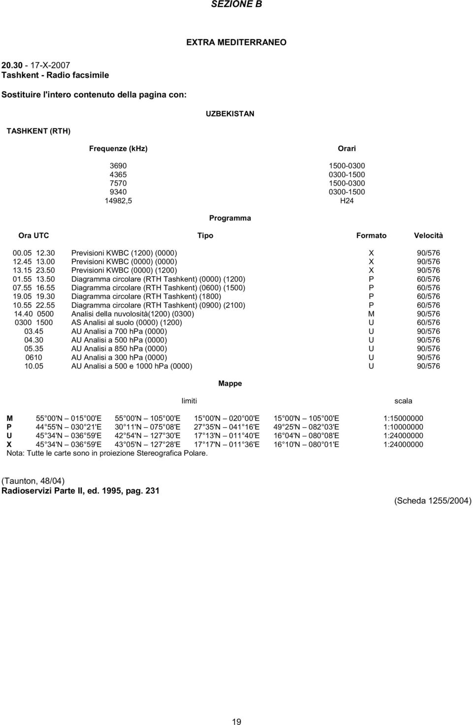 H24 Programma Ora UTC Tipo Formato Velocità 00.05 12.30 12.45 13.00 13.15 23.50 01.55 13.50 07.55 16.55 19.05 19.