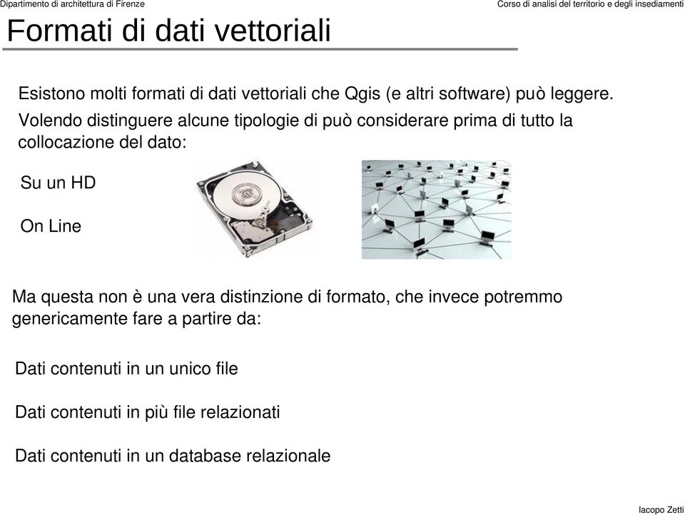 Line Ma questa non è una vera distinzione di formato, che invece potremmo genericamente fare a partire da: