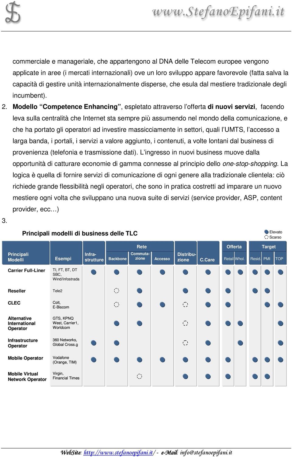 Modello Competence Enhancing, espletato attraverso l offerta di nuovi servizi, facendo leva sulla centralità che Internet sta sempre più assumendo nel mondo della comunicazione, e che ha portato gli