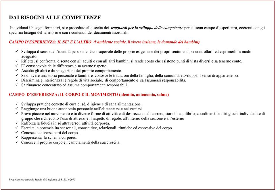 personale, è consapevole delle proprie esigenze e dei propri sentimenti, sa controllarli ed esprimerli in modo adeguato.