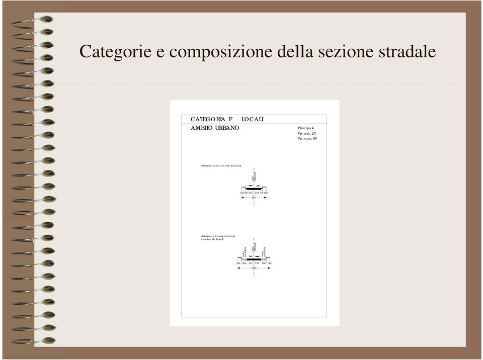 60 Soluzione base a 2 corsie di marcia 150 50 275 275 50 150 950