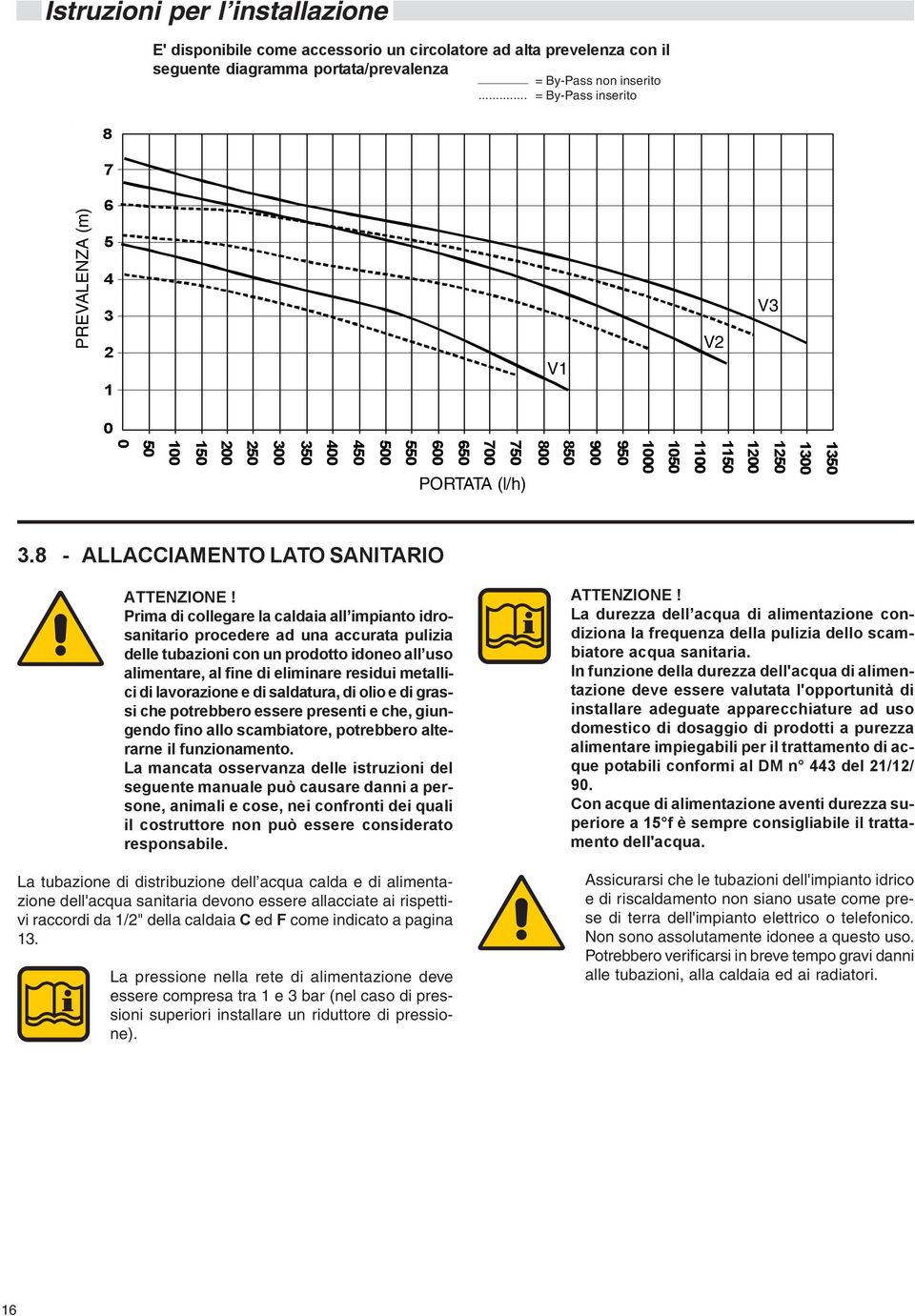 8 - ALLACCIAMENTO LATO SANITARIO ATTENZIONE!