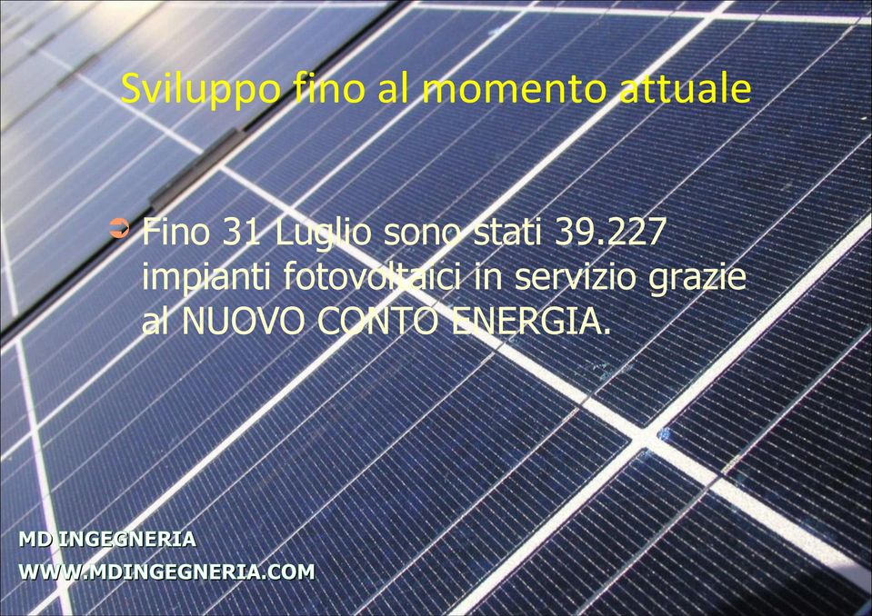 227 impianti fotovoltaici in