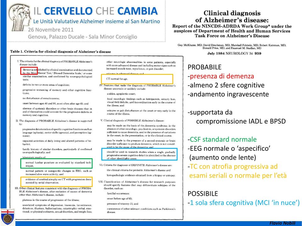 normale -EEG normale o aspecifico (aumento onde lente) -TC con atrofia