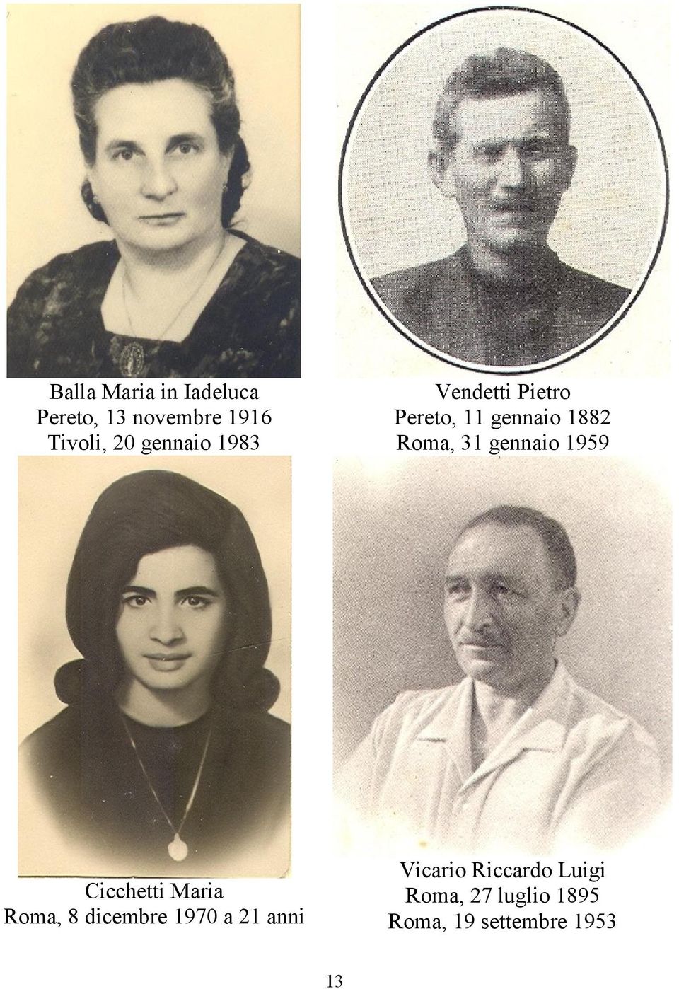 gennaio 1959 Cicchetti Maria Roma, 8 dicembre 1970 a 21 anni