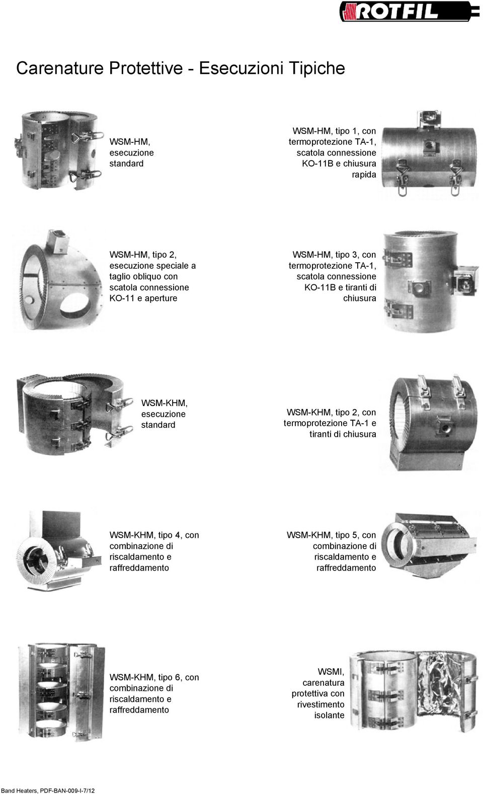 termoprotezione TA-1 e tiranti di chiusura WSM-KHM, tipo 4, con combinazione di riscaldamento e raffreddamento WSM-KHM, tipo 5, con combinazione di riscaldamento e