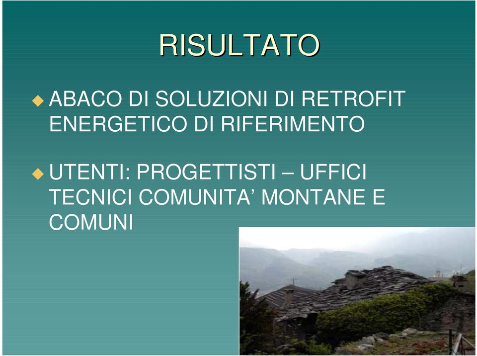 RIFERIMENTO UTENTI: PROGETTISTI