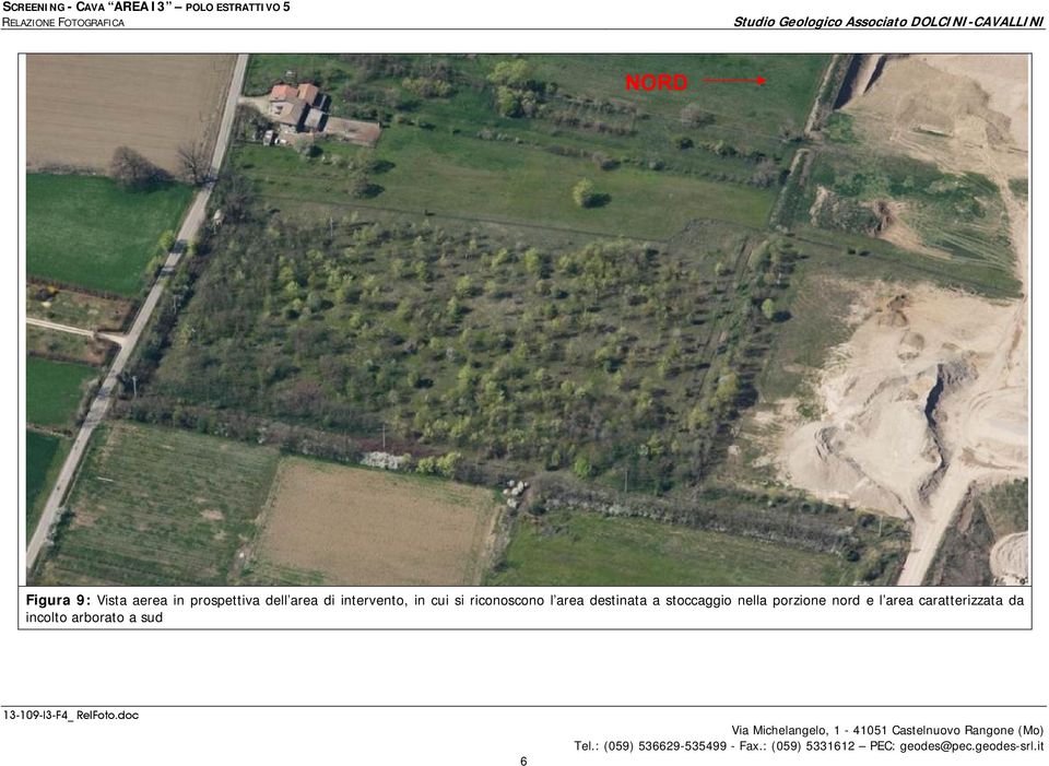 area destinata a stoccaggio nella porzione nord