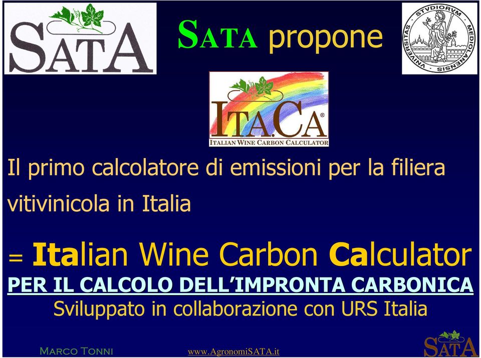 Wine Carbon Calculator PER IL CALCOLO DELL
