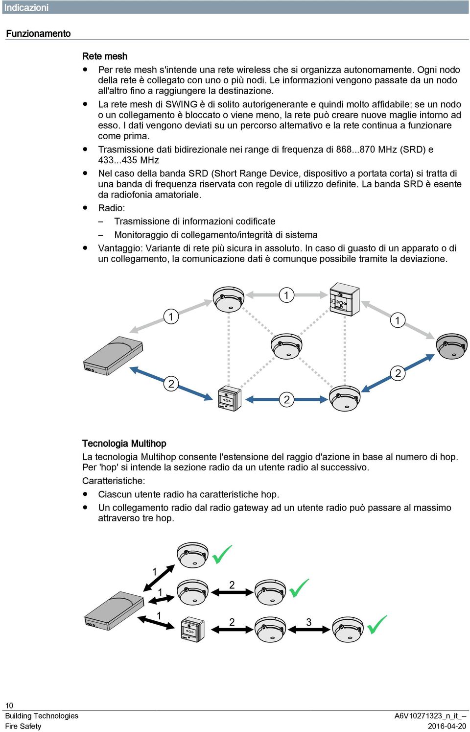 La rete mesh di SWING è di solito autorigenerante e quindi molto affidabile: se un nodo o un collegamento è bloccato o viene meno, la rete può creare nuove maglie intorno ad esso.