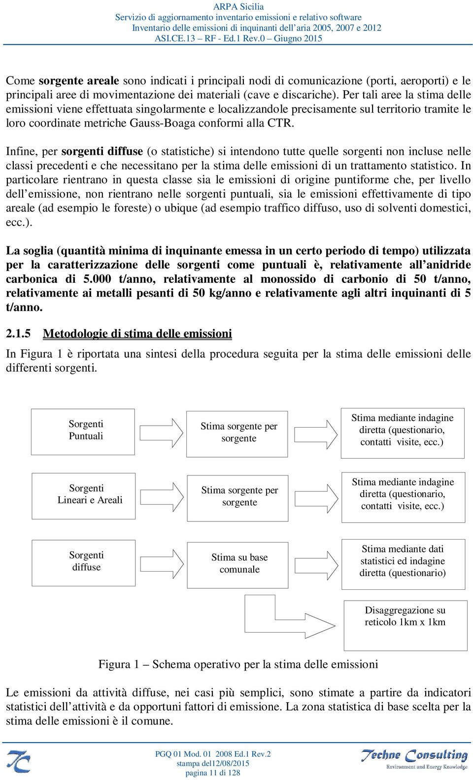 Infine, per sorgenti diffuse (o statistiche) si intendono tutte quelle sorgenti non incluse nelle classi precedenti e che necessitano per la stima delle emissioni di un trattamento statistico.