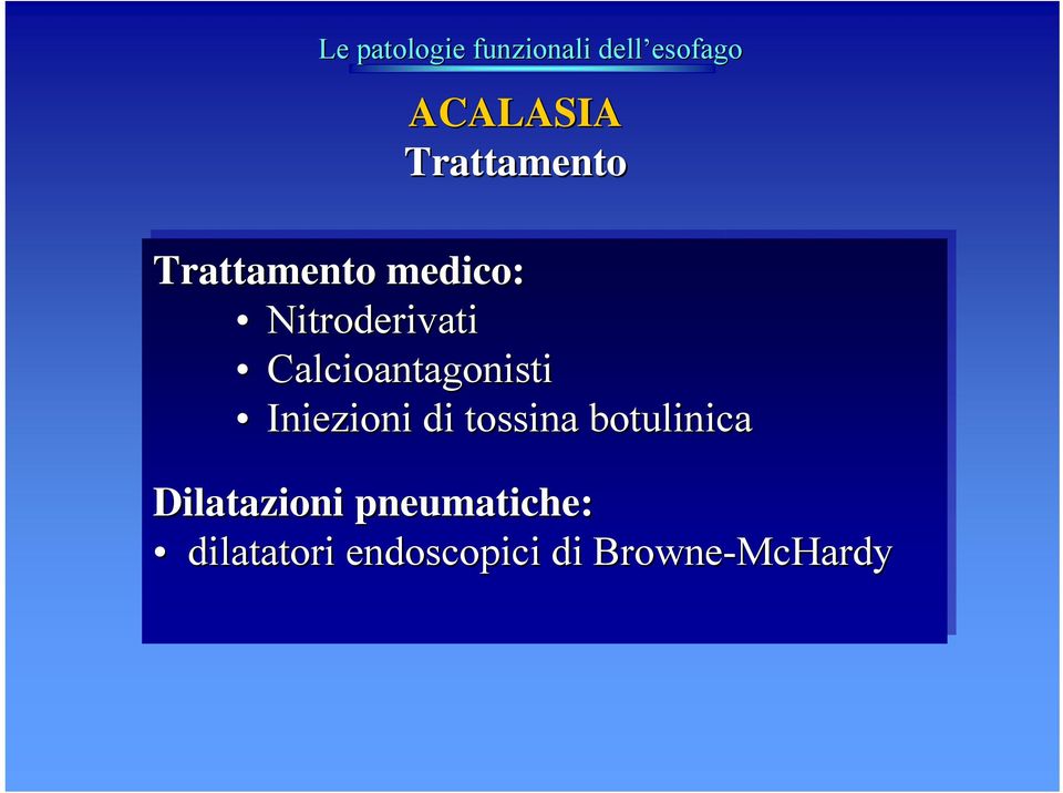 Iniezioni di di tossina botulinica Dilatazioni