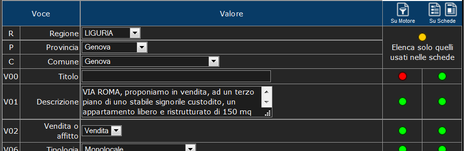 Pagina 19 Nuova Scheda Cliccare su per creare una nuova scheda denominata --- NEW ---. Modificarla come descritto nel prossimo paragrafo.