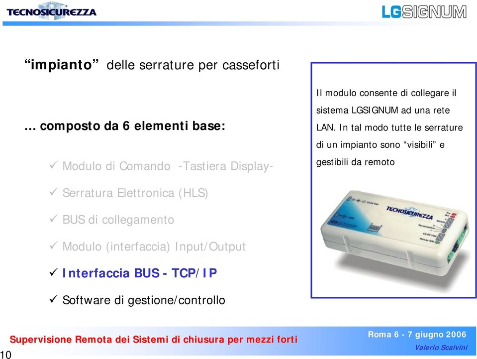 In tal modo tutte le serrature di un impianto sono visibili e Modulo di Comando -Tastiera Display-