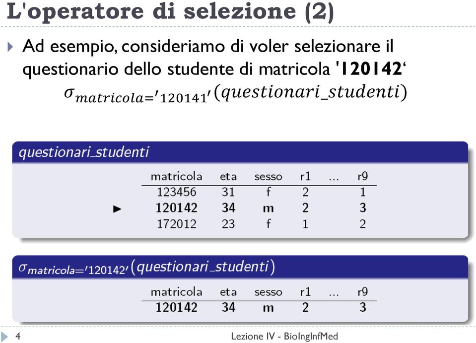 questionario dello studente di matricola