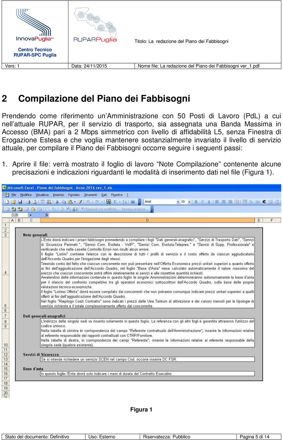 livello di servizio attuale, per compilare il Piano dei Fabbisogni occorre seguire i seguenti passi: 1.