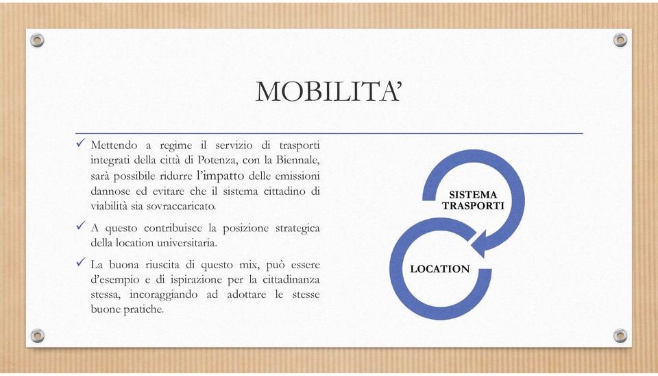 A questo contribuisce la posizione strategica della location universitaria.