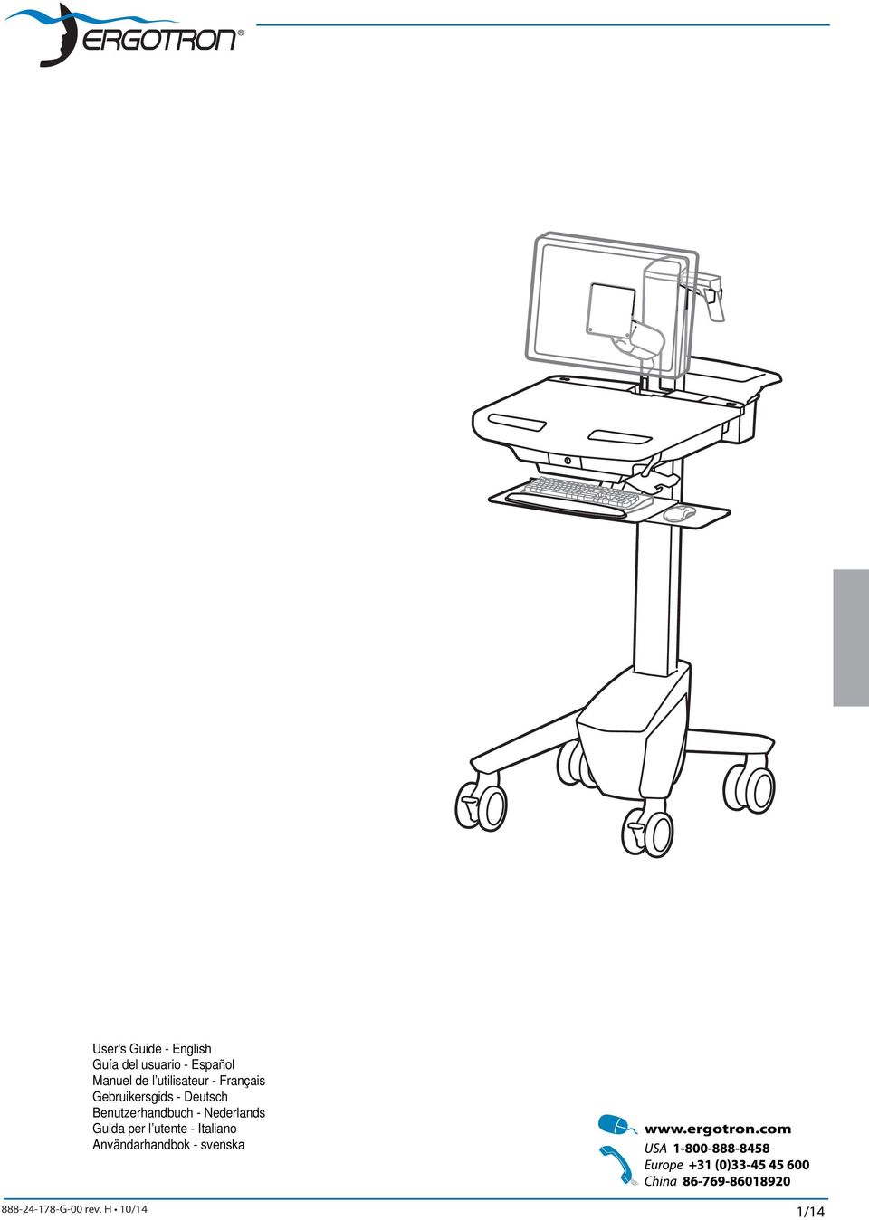 com Per scaricare le versioni più recenti del manuale di installazione e del software StyleLink, andare al sito: www.ergotron.