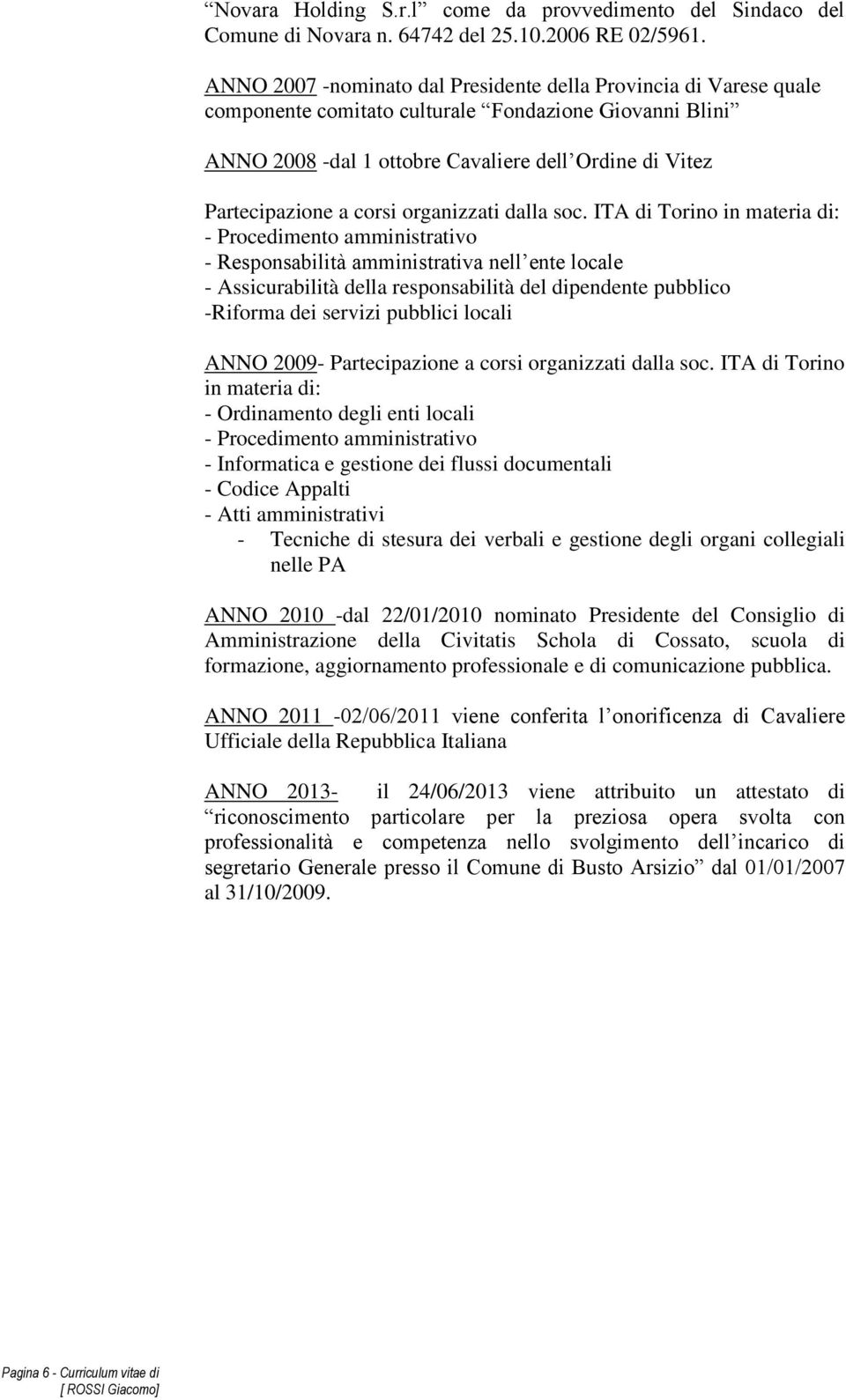 corsi organizzati dalla soc.