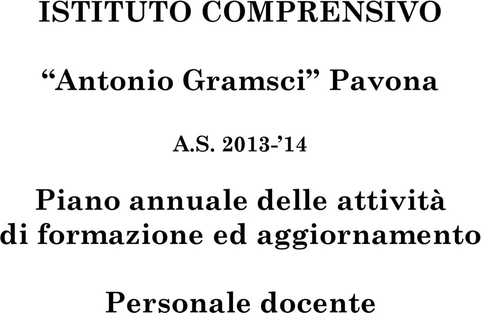 2013-14 Piano annuale delle