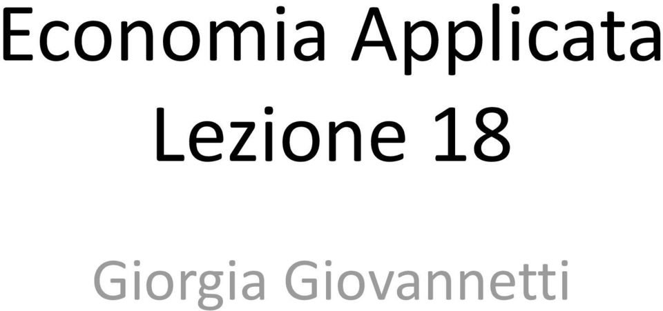 Lezione 18