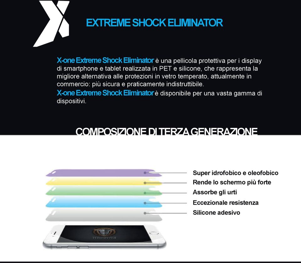 sicura e praticamente indistruttibile. X-one Extreme Shock Eliminator è disponibile per una vasta gamma di dispositivi.