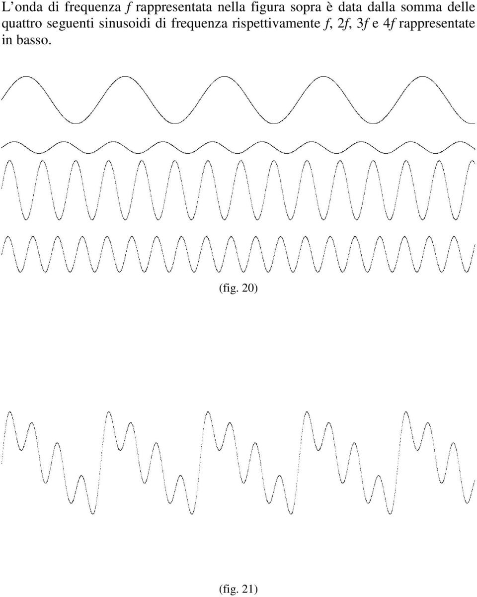 sinusoidi di frequenza rispettivamente f, 2f, 3f