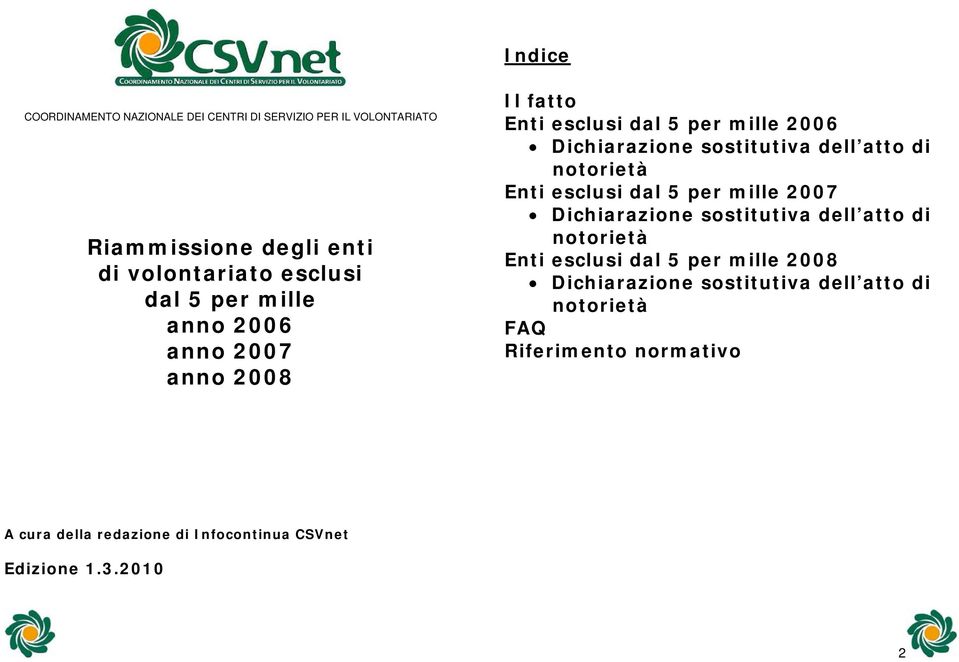 notorietà Enti esclusi dal 5 per mille 2007 Dichiarazione sostitutiva dell atto di notorietà Enti esclusi dal 5 per mille 2008