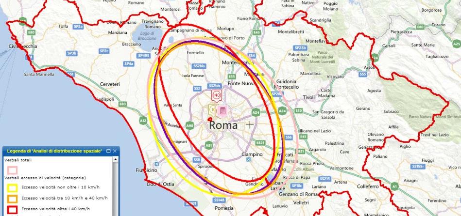 Clusters & Outliers / Spatial distribution CRIMAP permette di analizzare cluster di incidenti organizzati per diverse dimensioni geografiche (strade, incroci, sezioni di censimento, CAP) Si