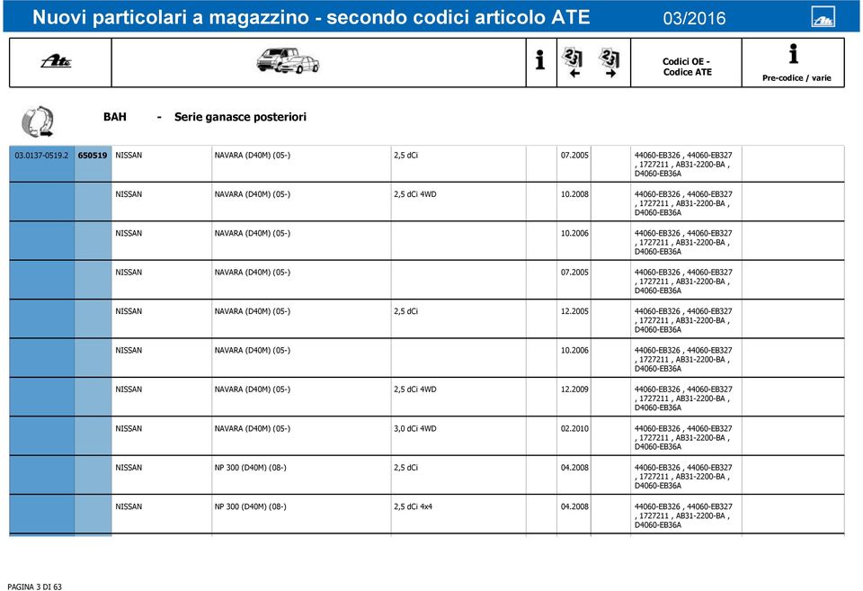 2005 44060-EB326, 44060-EB327, 1727211, AB31-2200-BA, D4060-EB36A NISSAN NAVARA (D40M) (05-) 2,5 dci 12.2005 44060-EB326, 44060-EB327, 1727211, AB31-2200-BA, D4060-EB36A NISSAN NAVARA (D40M) (05-) 10.