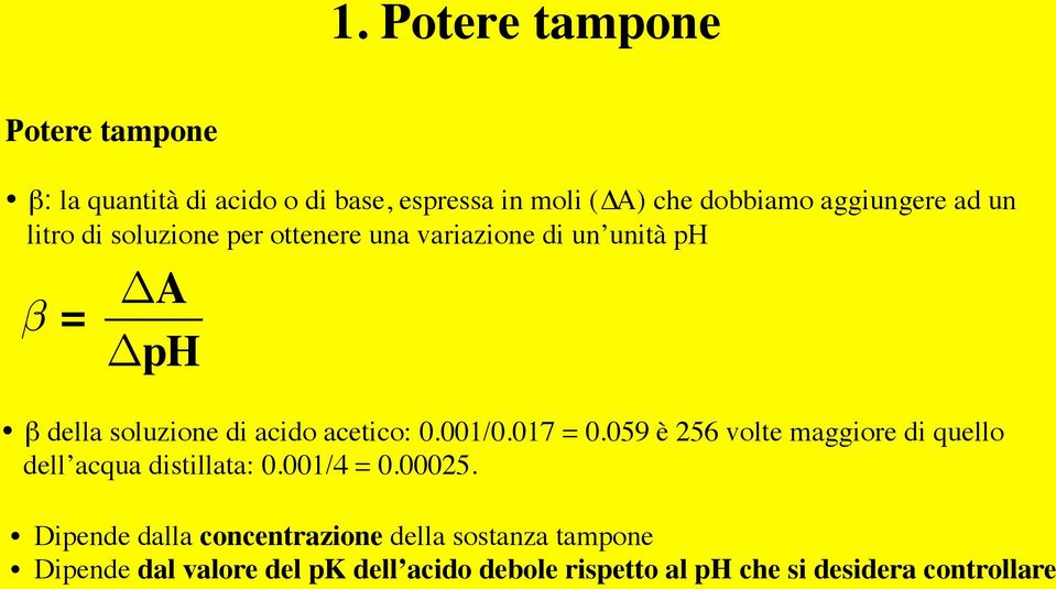 0.001/0.017 = 0.059 è 256 volte maggiore di quello dell acqua distillata: 0.001/4 = 0.00025.