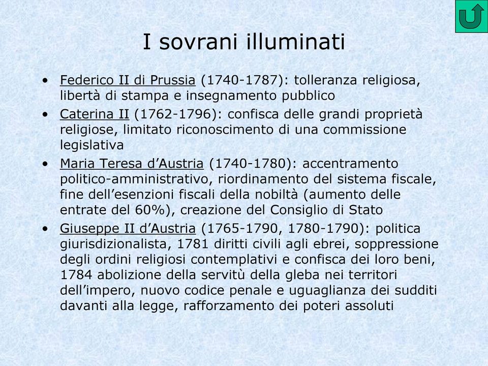 (aumento delle entrate del 60%), creazione del Consiglio di Stato Giuseppe II d Austria (1765-1790, 1780-1790): politica giurisdizionalista, 1781 diritti civili agli ebrei, soppressione degli ordini